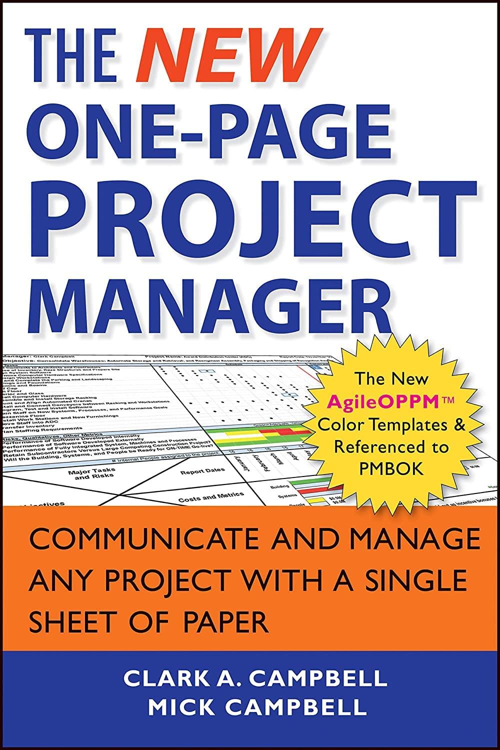 the new one-page project manager communicate and manage any project with a single sheet of paper 1st edition