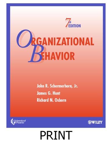 organizational behavior 7th edition john schermerhorn, james g. hunt, richard n. osborn 0470076259,