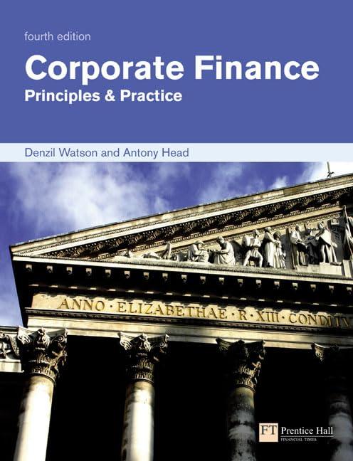 corporate finance principles and practice 4th edition denzil watson, anthony head 0273706446, 9780273706441