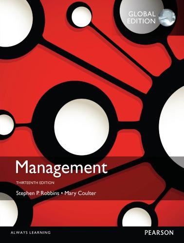 management 13th global edition stephen p. robbins, mary a. coulter 0133910296, 9780133910292