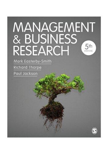 management and business research 5th edition mark easterby-smith, lena j. jaspersen, richard thorpe, danat