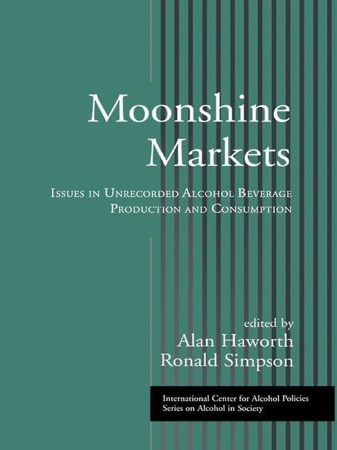 moonshine markets issues in unrecorded alcohol beverage production and consumption icap series on alcohol in