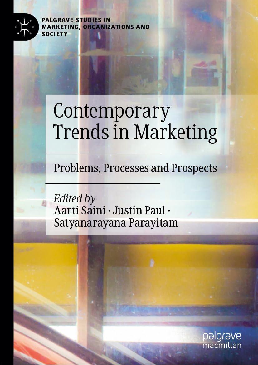 contemporary trends in marketing problems processes and prospects palgrave studies in marketing organizations