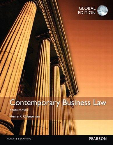 contemporary business law 8th global edition henry r. cheeseman 013357816x, 9780133578164