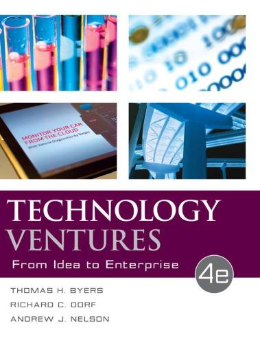 technology ventures from idea to enterprise 4th edition thomas byers 9781259252754