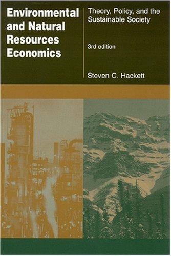 Environmental And Natural Resources Economics Theory Policy And The Sustainable Society