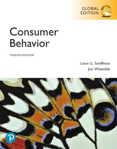 consumer behavior 12th global  edition leon g.schiffman, joe wisenblit 9781292318103