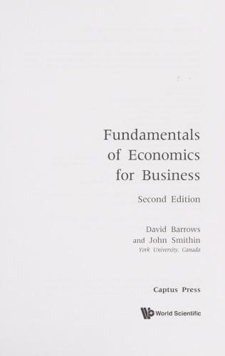 fundamentals of economics for business 2nd edition john smithin ,david barrows 9781553221753