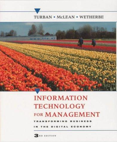 information technology for management transforming business in the digital economy 3rd edition efraim turban