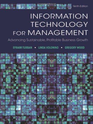 information technology for management advancing sustainable profitable business growth 9th edition efraim