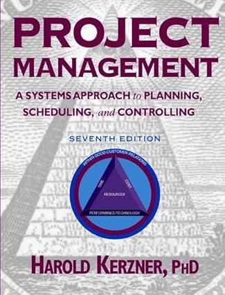 project management a systems approach to planning scheduling and controlling 7th edition harold r. kerzner