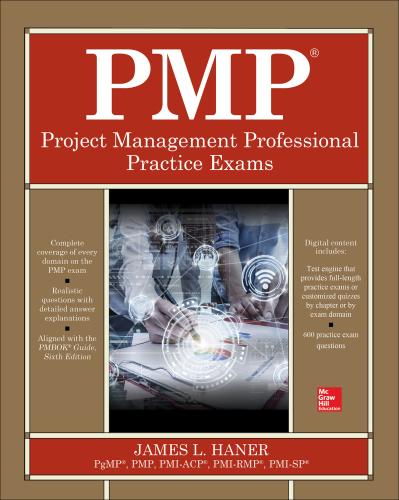 pmp project management professional practice exams 1st edition haner, james l 9781260134810, 1260134814,