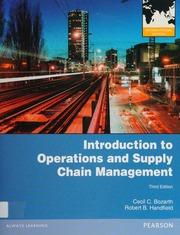 introduction to operations and supply chain management 3rd edition cecil c. bozarth, robert b. handfield