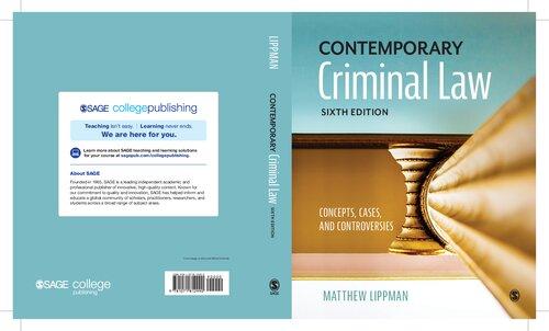 contemporary criminal law concepts cases and controversies 6th edition matthew lippman 1071862081,