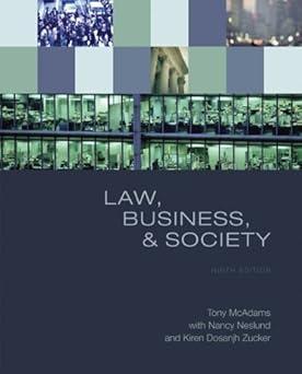 law business and society 9th edition tony mcadams 0073377651, 978-0073377650