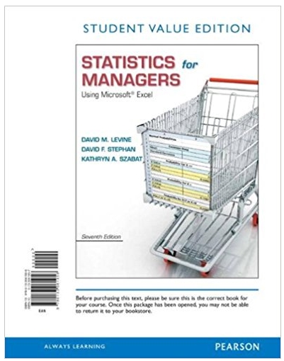 statistics for managers using microsoft excel 7th edition david m. levine, david f. stephan, kathryn a.