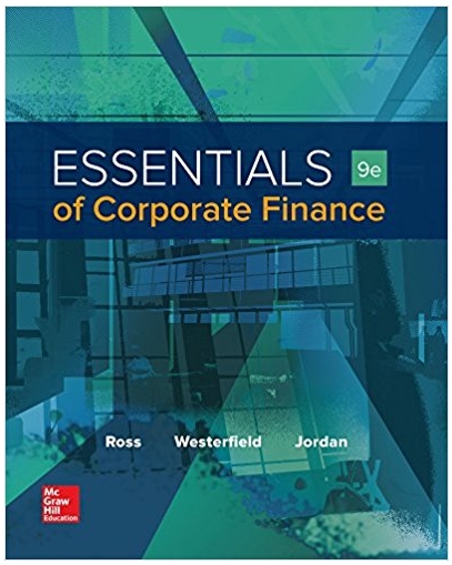 essentials of corporate finance 9th edition stephen ross, randolph westerfield, bradford jordan 978-1259277214