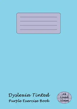 dyslexia tinted exercise book a4 10mm lined purple visual stress notebook purple paper 10 mm line ruled with