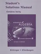 students solutions manual for intermediate algebra concepts and applications by bittinger marvin l 2009