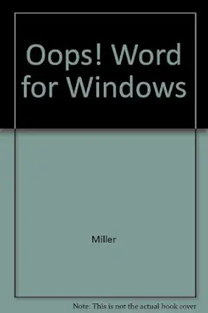 oops word for windows 1st edition miller ,john weingarten 1565293207, 978-1565293205