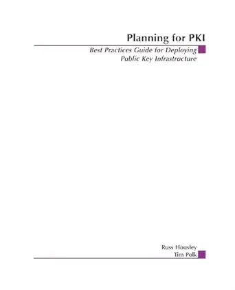 planning for pki best practices guide for deploying public key infrastructure 1st edition russ housley ,tim