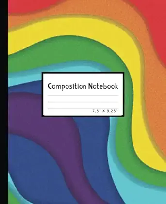 composition notebook abstract rainbow colors background wide ruled 7 5 x 9 25 120 pages for kids teens and