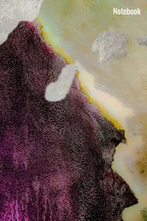 notebook lined notebook journal 6 x 9 inches / abstract art / purple yellow mountain / workbook for adults