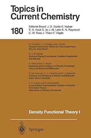 topics in current chemistry 180 density functional theory i 1st edition r f nalewajski ,e j baerends ,k burke
