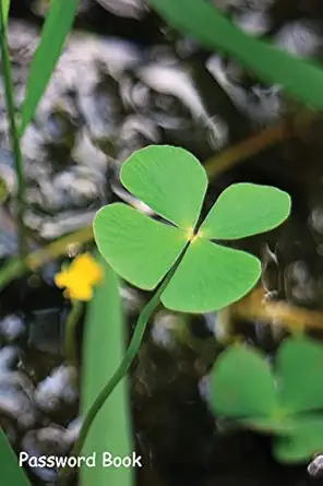 password book include alphabetical index with pair of four leaf clover fern plants 1st edition shamrock