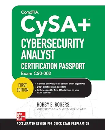 comptia cysa+ cybersecurity analyst certification passport 1st edition bobby rogers 1260462269, 978-1260462265