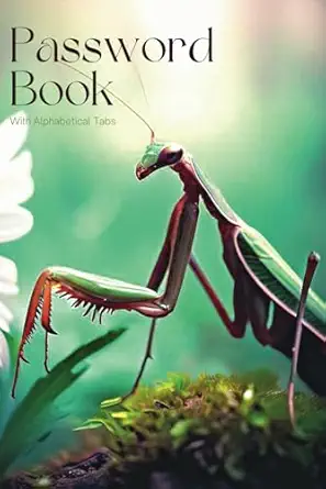 praying mantis password book with alphabetical tabs praying mantis internet address and password organizer