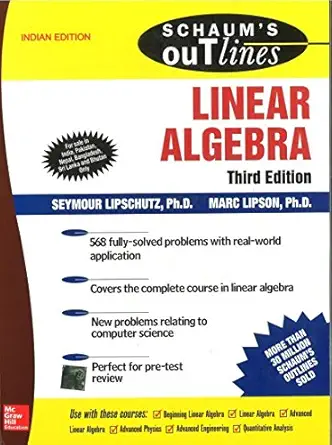 schaums outline of linear algebra 3rd edition seymour lipschutz and marc lipson 0070605025, 978-0070605022
