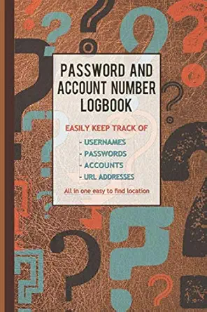 password and account number logbook internet password organizer book keeping easy alphabetical username