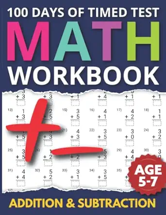 calculus press 100 days of timed tests math workbook addition and subtraction math test drills for grade 1 2