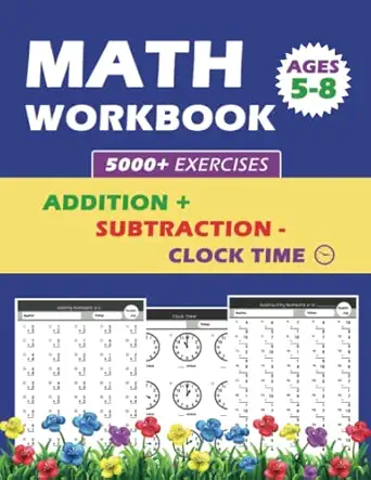math workbook addition subtraction and clock time math test drills for grade k 1 2 with digits 0 20 over 5000