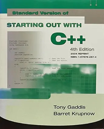 starting out with c++ standard version by tony gaddis 1st edition  b01f9gu3ga