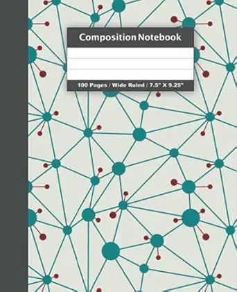 molecular structure composition notebook wide ruled 7 5 x 9 25 100 pages 50 sheets composition notebook for