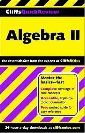 cliffsquickreview algebra ii 1st edition edward kohn ,david alan herzog b0031569l0