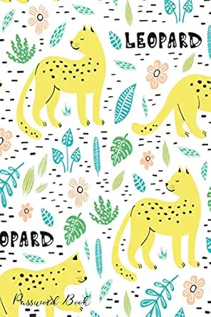 password book include alphabetical index with hand drawn leopards cover 1st edition shamrock logbook