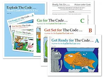 explode the code pre k books set books a b c teachers guide picture cards 1st edition nancy hall b07r7rstzm