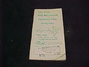 handy multipliers and trigonometry tables for engineers 1st edition carr lane b005ia9ibe