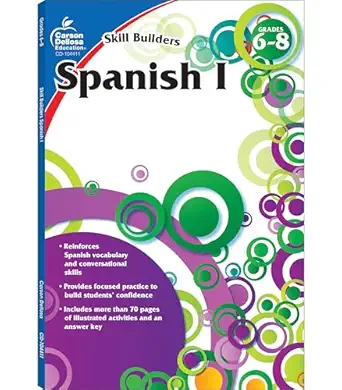 carson dellosa skill builders spanish i workbook grades 6 8 reproducible spanish workbook with spanish