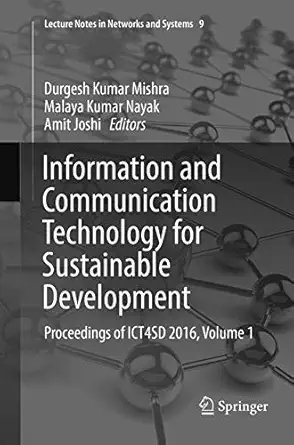 information and communication technology for sustainable development proceedings of ict4sd 2016 volume 1 1st