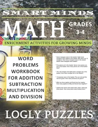 smart minds math word problems workbook for grades 3 4 addition subtraction multiplication and division