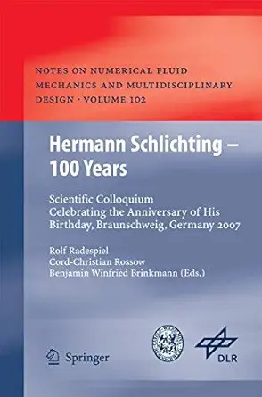 hermann schlichting 100 years scientific colloquium celebrating the anniversary of his birthday braunschweig