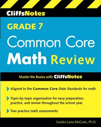 cliffsnotes grade 7 common core math review new edition sandra luna mccune 0544373332, 978-0544373334
