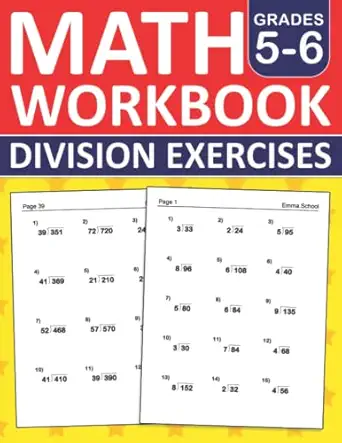 math division workbook for grades 5 6 math practice workbook for 5th and 6th grades long division exercises