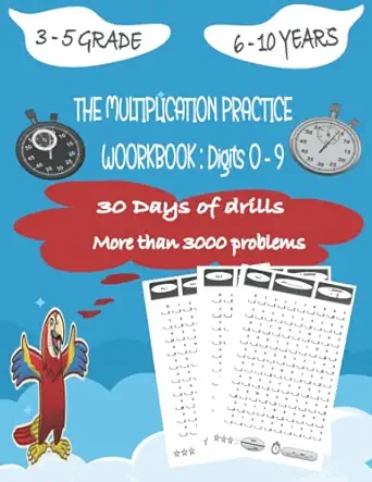 the multiplication practice woorkbook timed test digits 0 9 1st edition gold design 979-8799177065