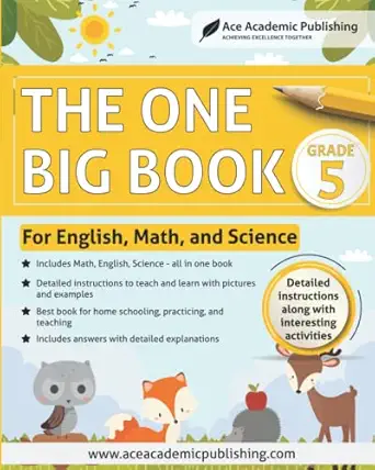 the one big book grade 5 for english math and science black and white edition 1st edition ace academic
