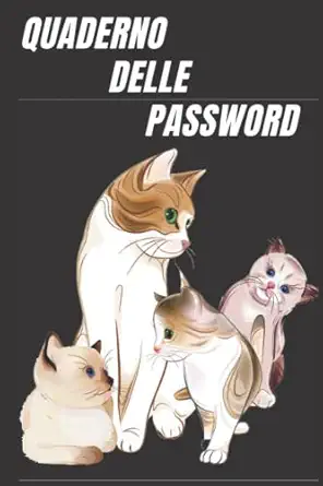 quaderno delle password con gatti salva tutte le tue password in modo sicuro nel libro password alfabetizzato